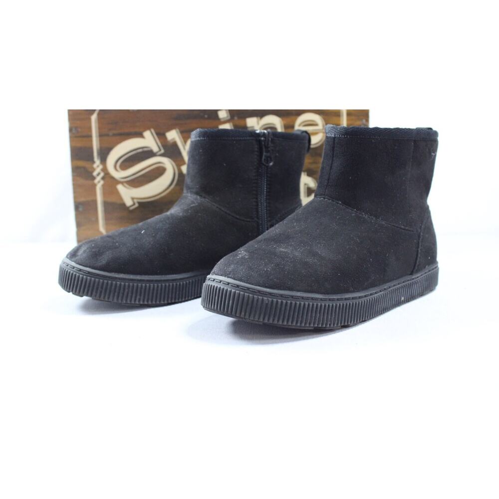 Cat & Jack F16751028 Girls Size 12 Black Lined Ankle Boots Non-Slip - Picture 6 of 9